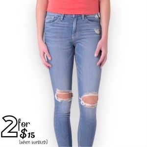 🟢[Flying Monkey] High Rise Distressed Skinny Stretch Ankle Jean